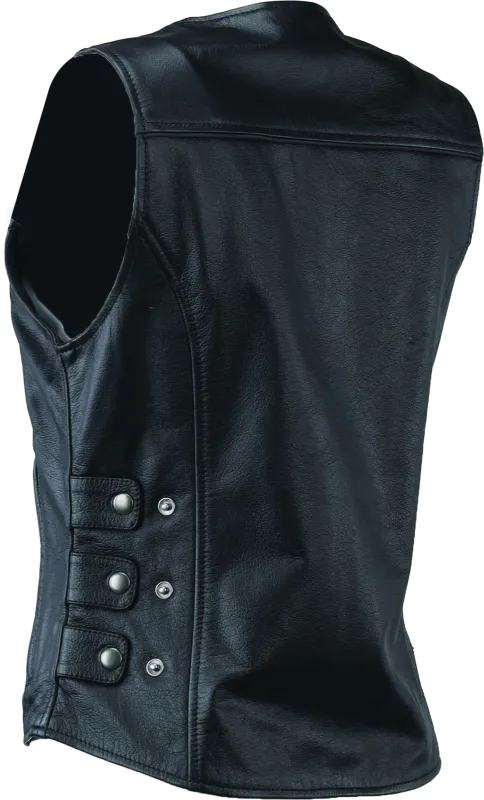 River Road Plains Leather Vest Black Womens - Small