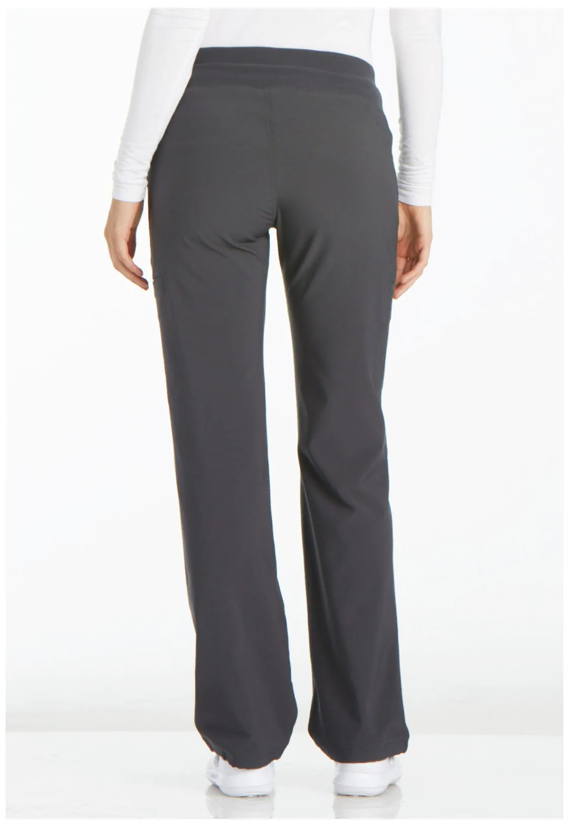 Scrub Pants - Cherokee Women's iFlex Mid Rise Straight Leg Pull-on Pant - Pewter, CK002