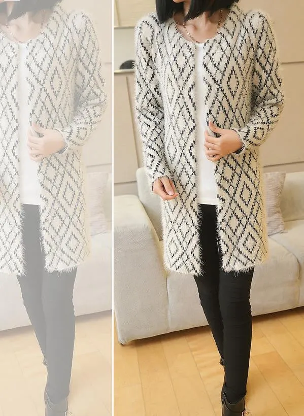 Spring & Autumn & Winter Female Knitted Sweater Dress Women knitwear Casual Long Knitting Warm Cardigan Outerwear Coats