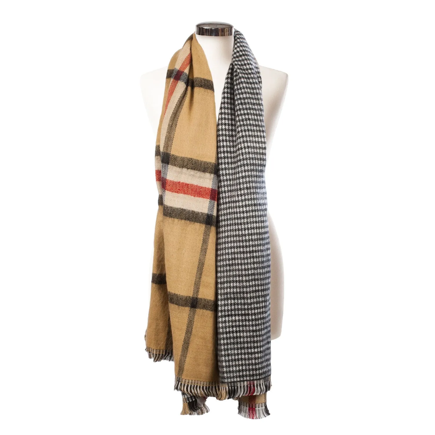 Tartan Reversible Stole  Thomson Camel