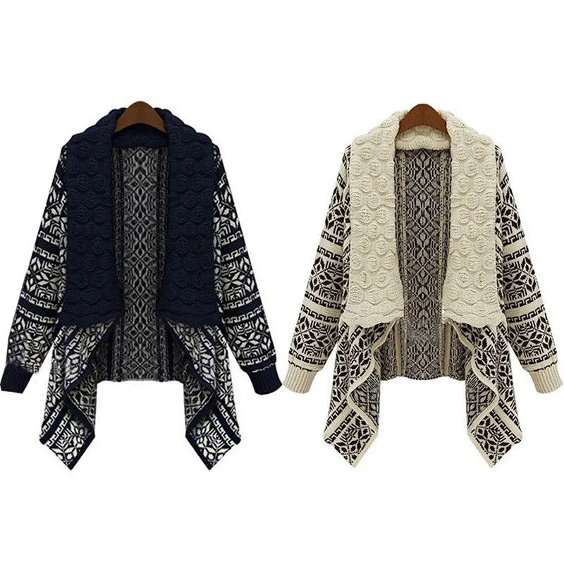 Women Autumn Ladies Knitted Cardigan Casual Outwear Sweater Jacket Coat