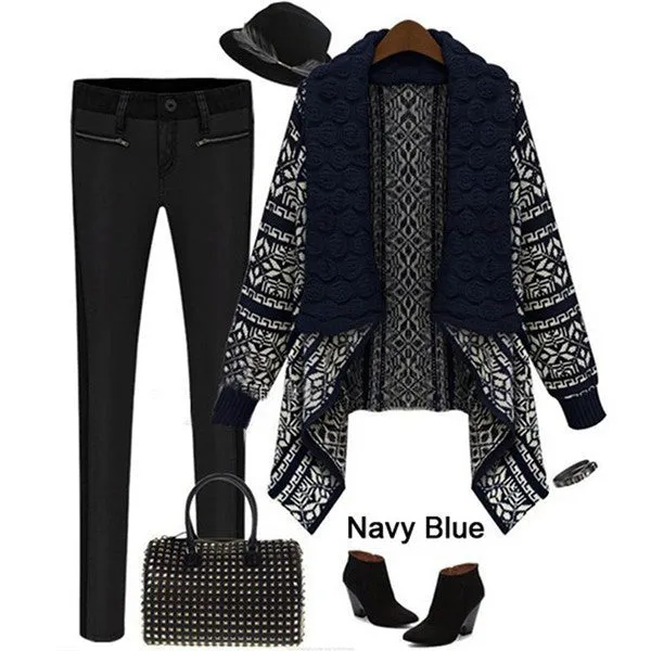 Women Autumn Ladies Knitted Cardigan Casual Outwear Sweater Jacket Coat