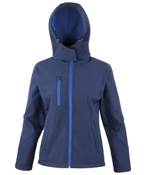 Womens Core TX performance hooded softshell jacket | Navy/Royal