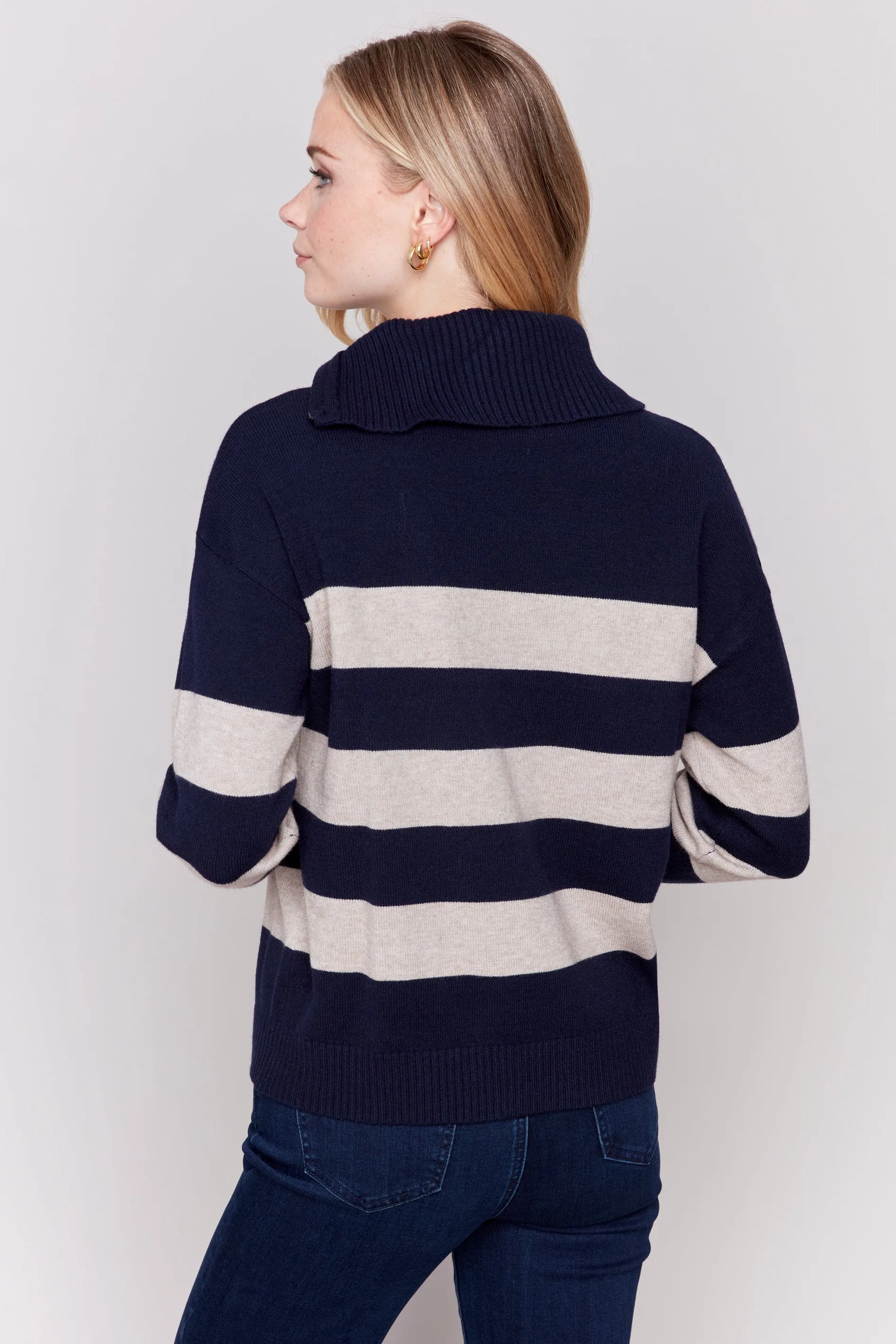 Zip Turtleneck Sweater